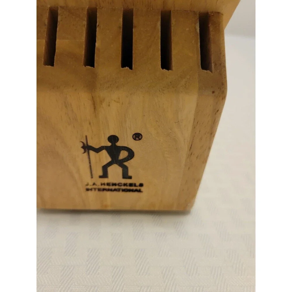 J.A. Henckels 12 Slot Solid Wood Knife Block Holder Storage EUC